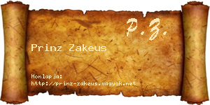 Prinz Zakeus névjegykártya